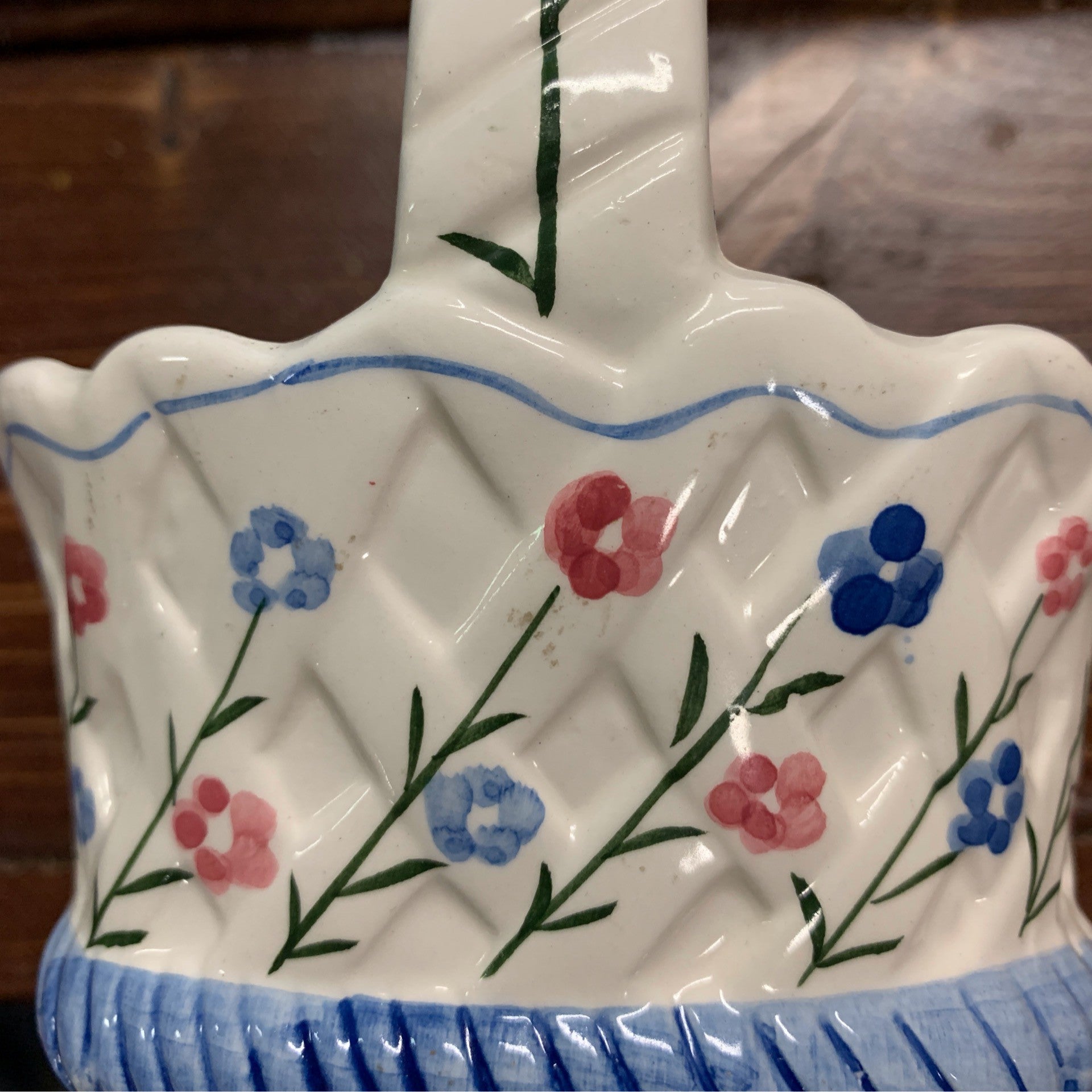 Small Ceramic Easter Basket w/Flowers