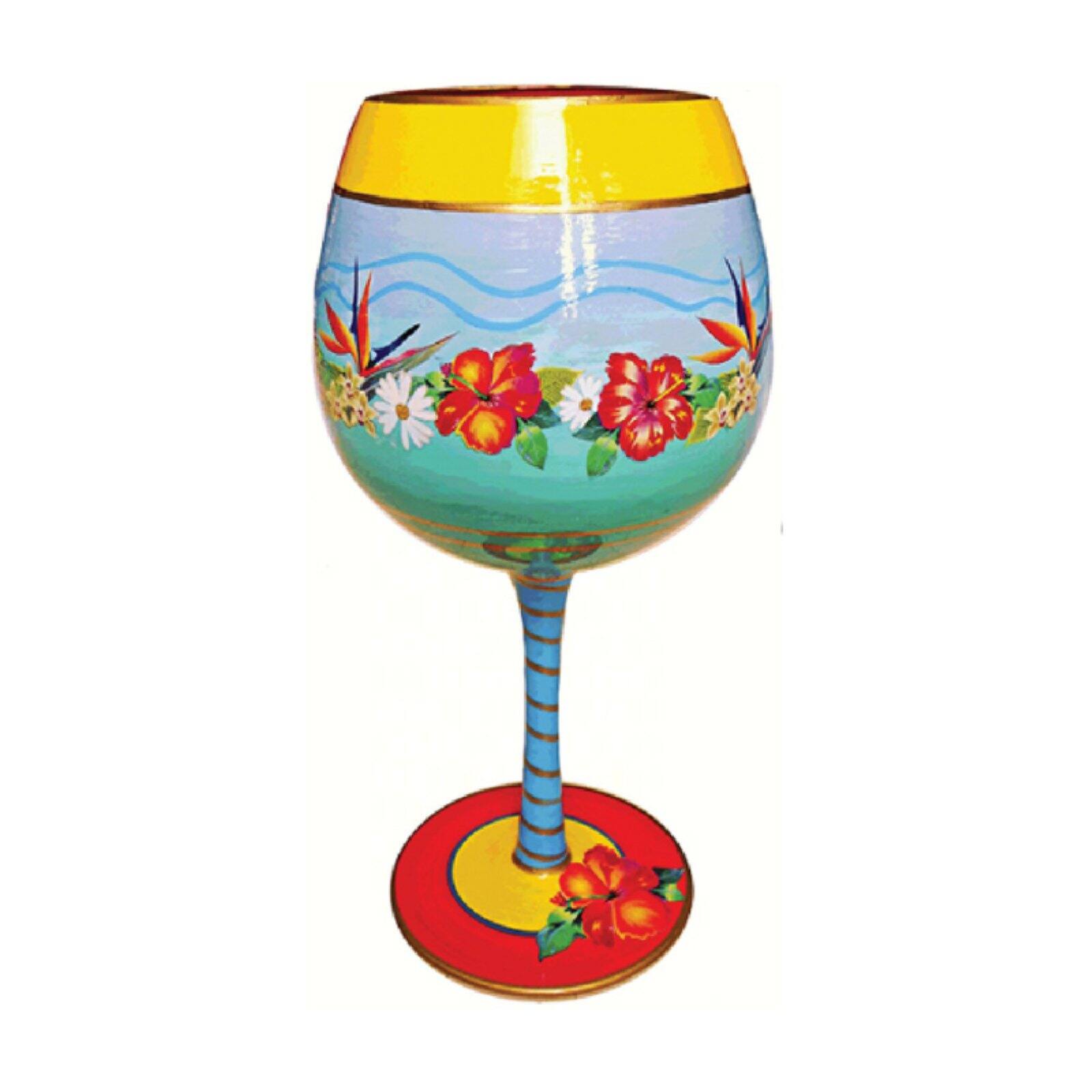 Sunny & 95 "Welcome To Paradise" Wine Glass, 16oz. | 9"H