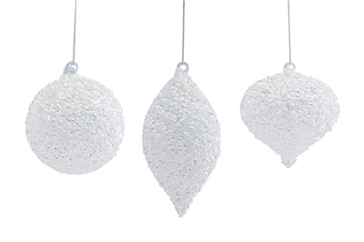 GLASS ORNAMENT, 3 Styles | 6.5" (sold separately)
