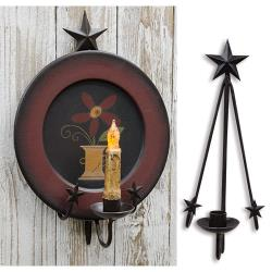 Star Hanging Plate & Taper Candle Holder | 13.5"