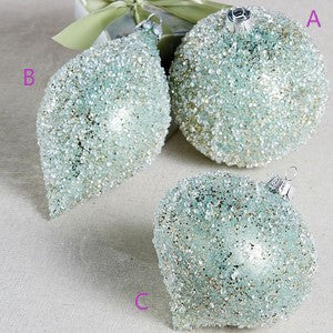 Iced Aqua Ornament, 3 Styles | 6" (sold separately)