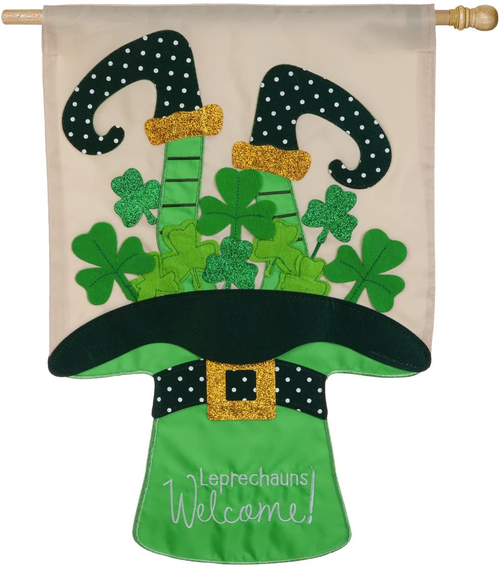 Leprechauns Welcome House Flag | 28X44"