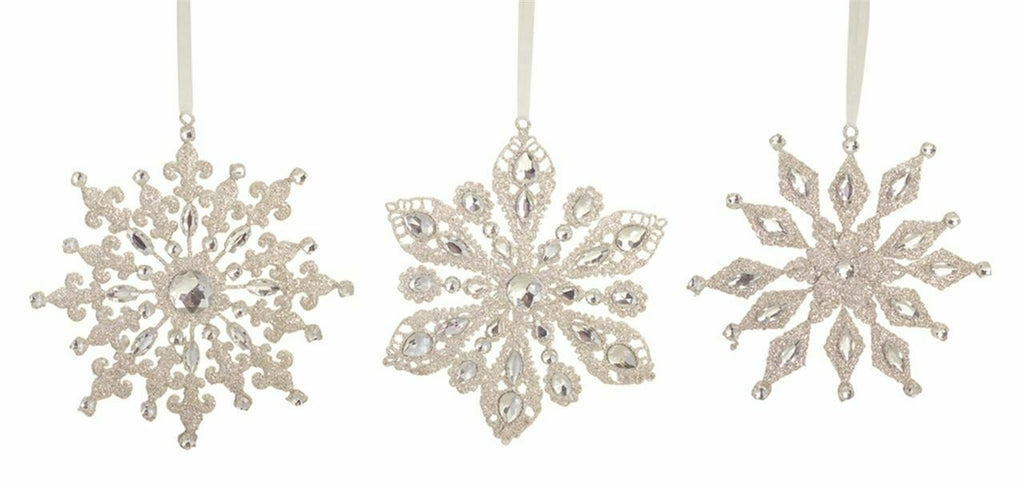 GEM SNOWFLAKE ORNAMENT, 3 Styles | 7" (sold separately)