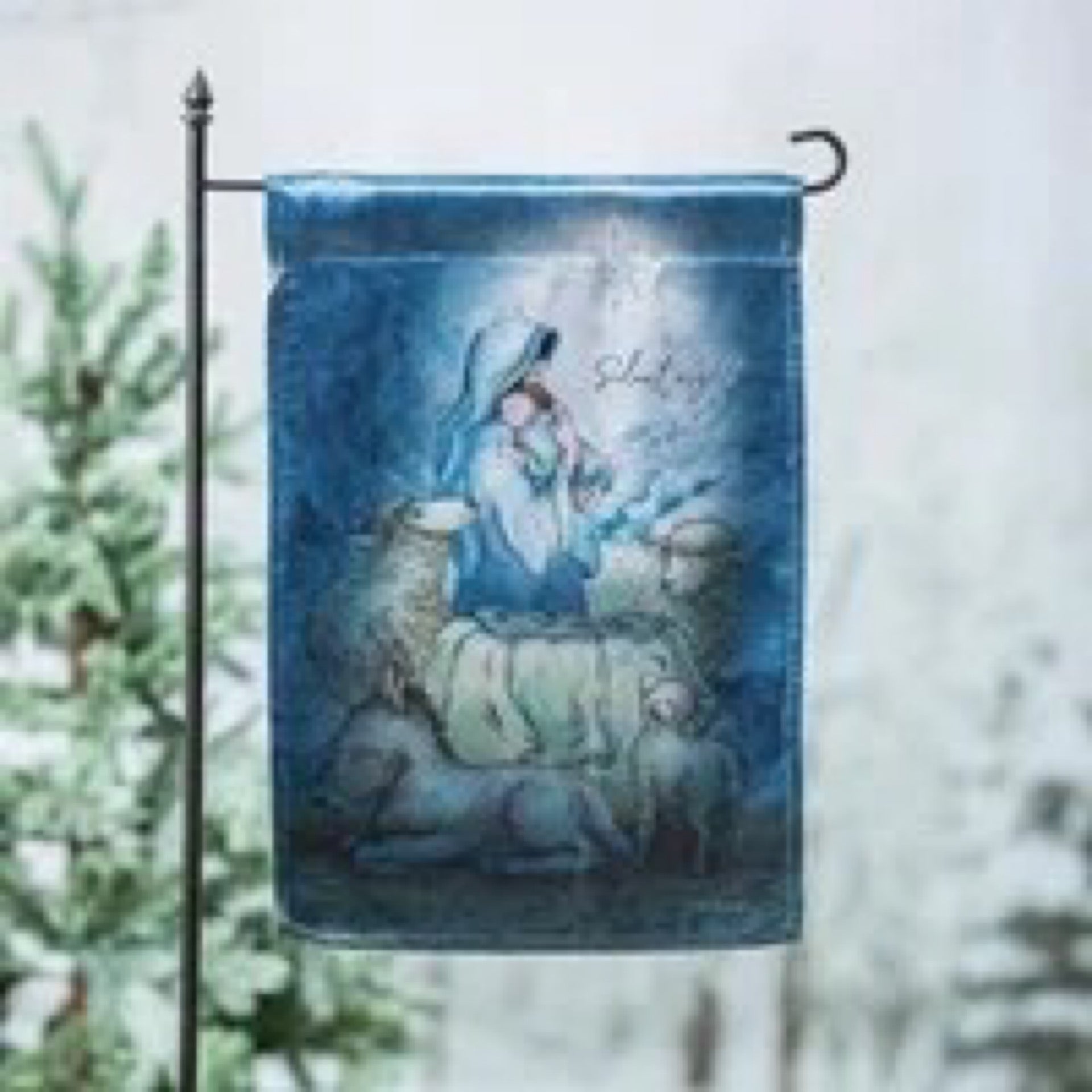 Silent Night Welcome Garden Flag