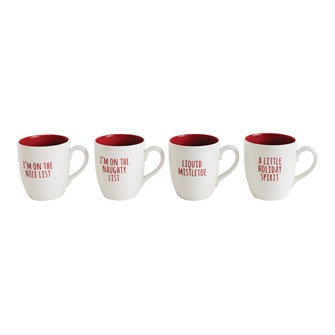 Stoneware Mug, 12oz. CHRISTMAS, 4 Styles | 4.5"H (sold separately)