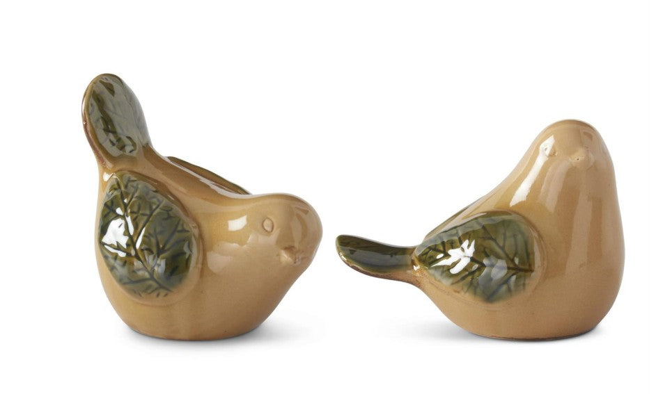 Mustard & Green Ceramic Birds