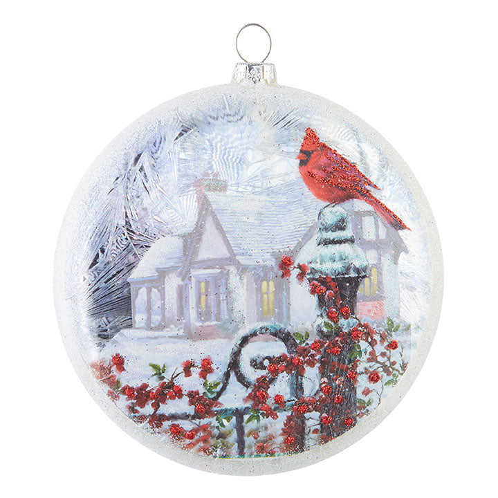 Cardinal on Post Disc Ornament | 5"