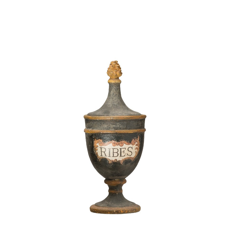 Magnesia Vintage Reproduction Pharmacy Urn "Ribes", Black | 5.75"Rnd x 14.25"H