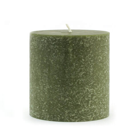 Dark Olive Pillar Candle