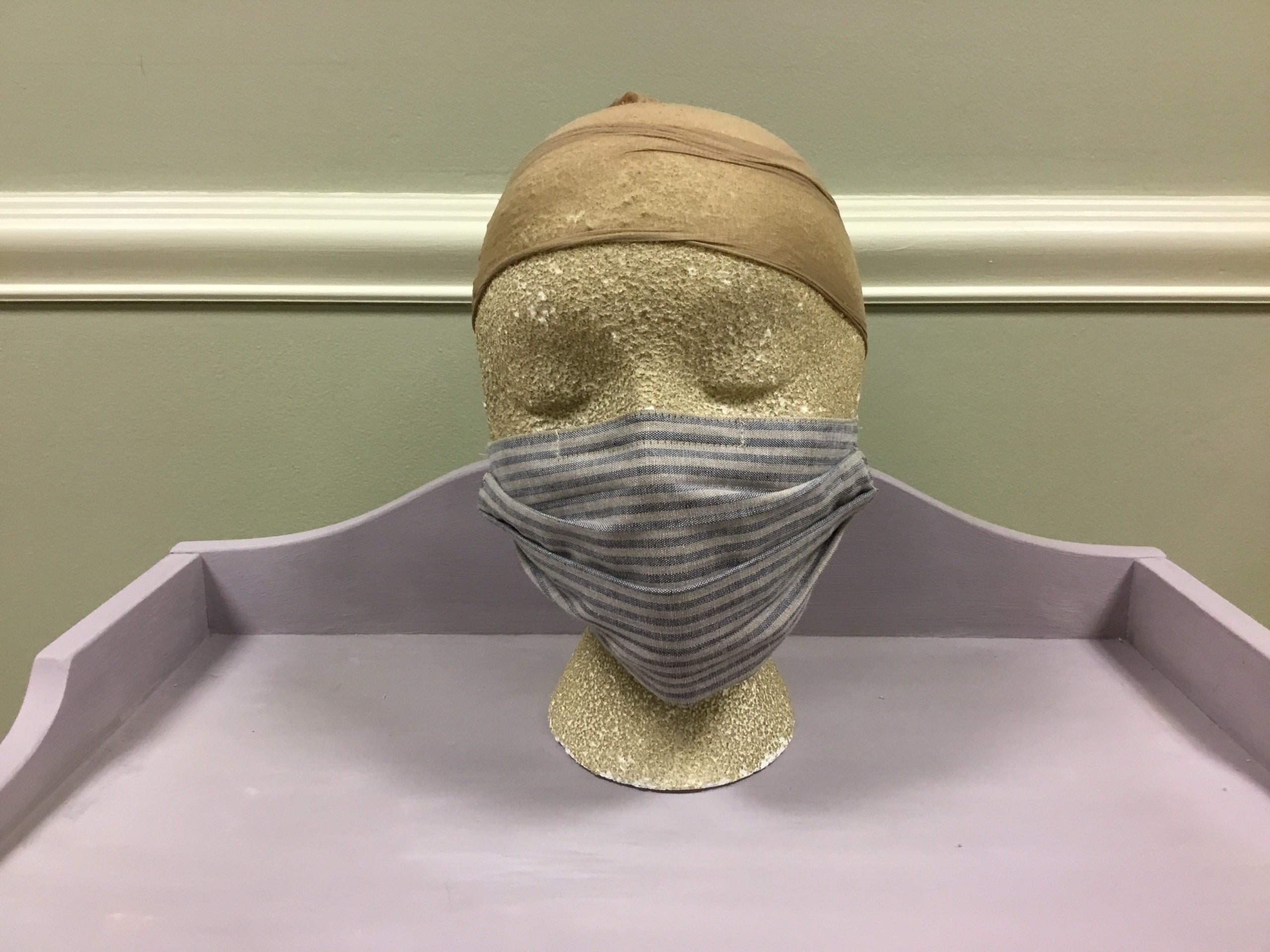 Navy Khaki Stripe {Face Mask}