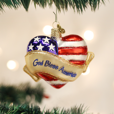 God Bless America Heart Ornament | 3.25"