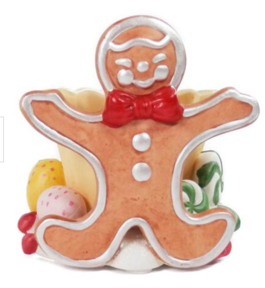 Gingerbread Man Votive Candle Holder w/Christmas Holiday Candy | PartyLite