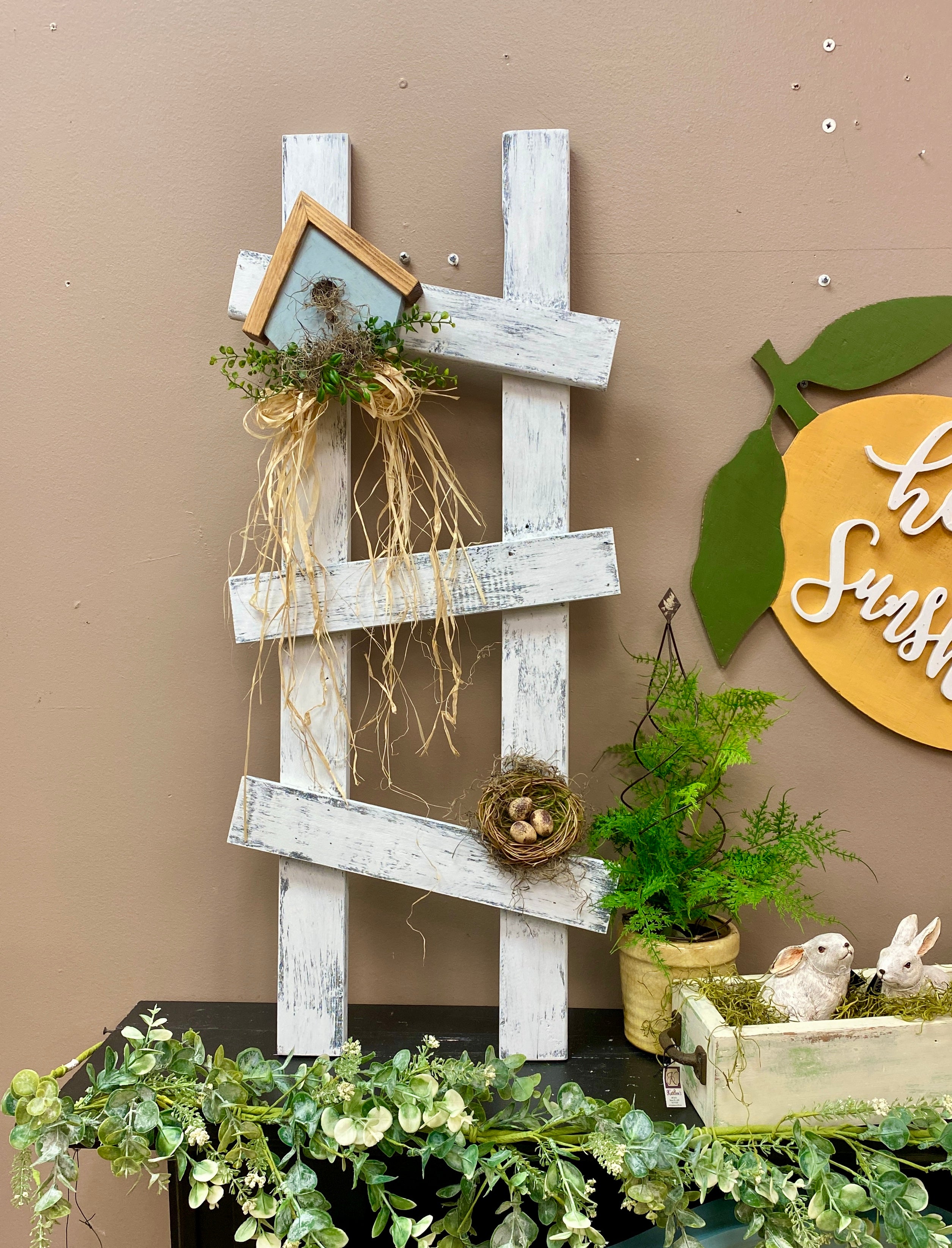 Primitive BirdHouse Ladder