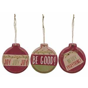 Merry Everything Wooden Bulb Ornament, 3 Styles | 3.5" (sold separately)