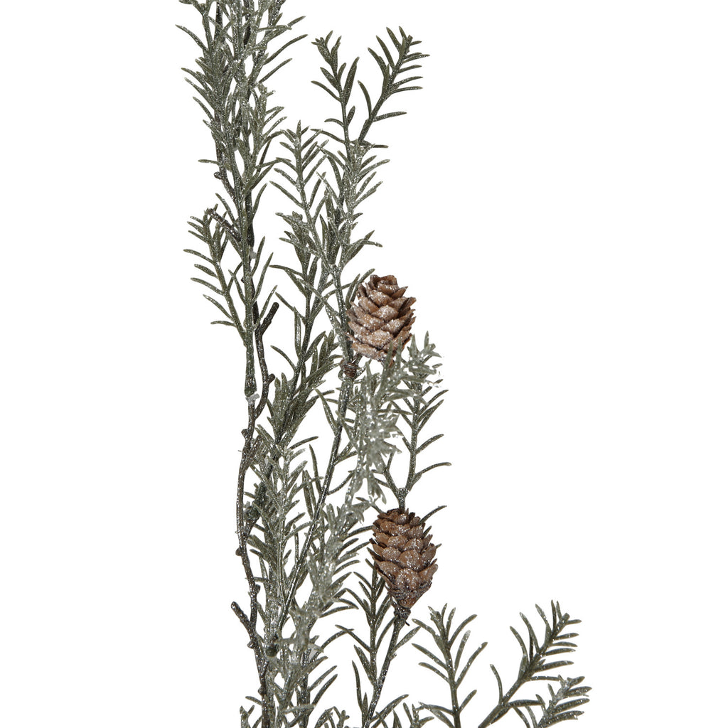 Creative Co-Op Frosted Faux Pine Spray with Pinecones