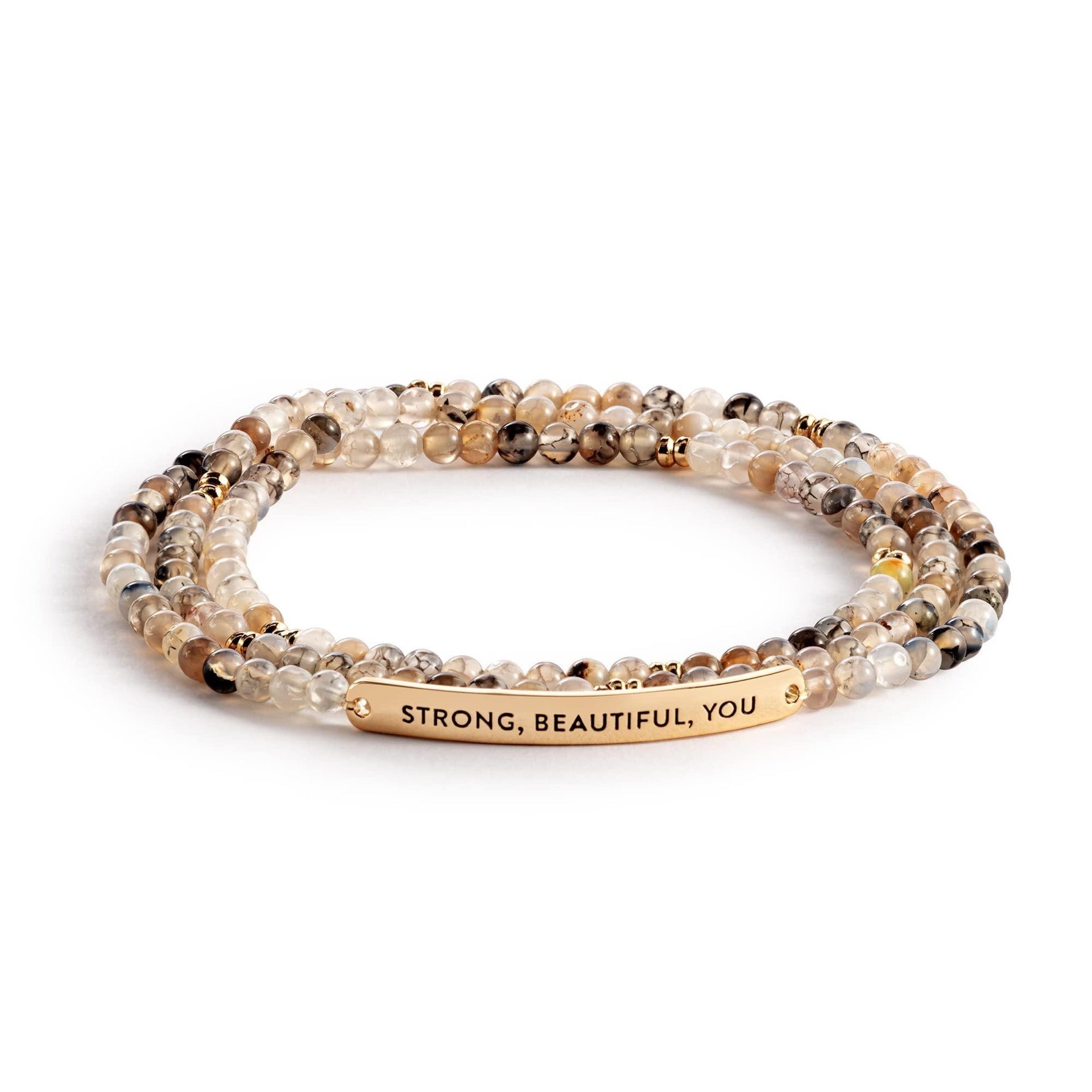 Strong Beautiful You Women ' S 28 Inch Beaded Stretch Necklace/Wrap Bracelet