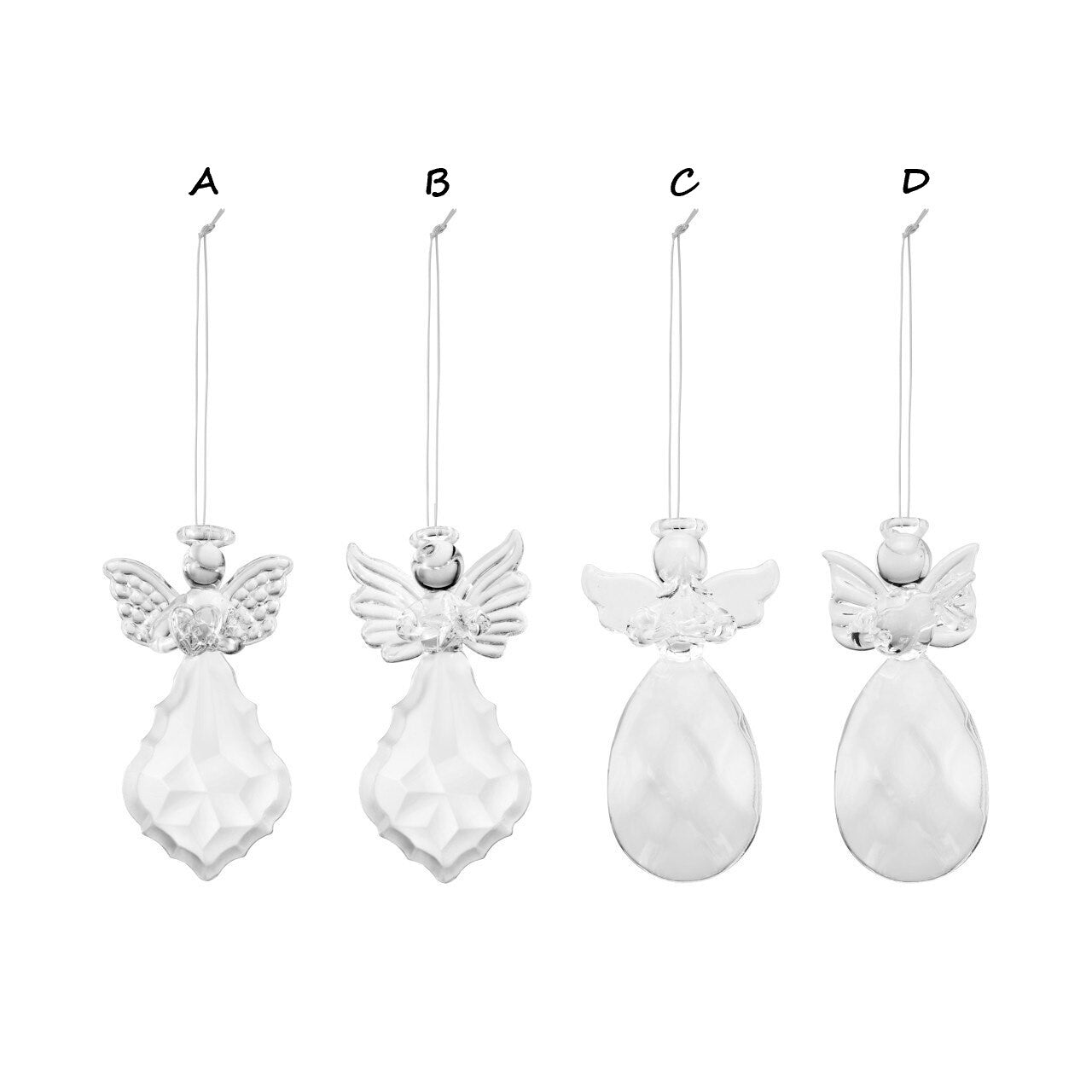 Faceted Angel Ornaments, 4 styles | 4" (sold separately)