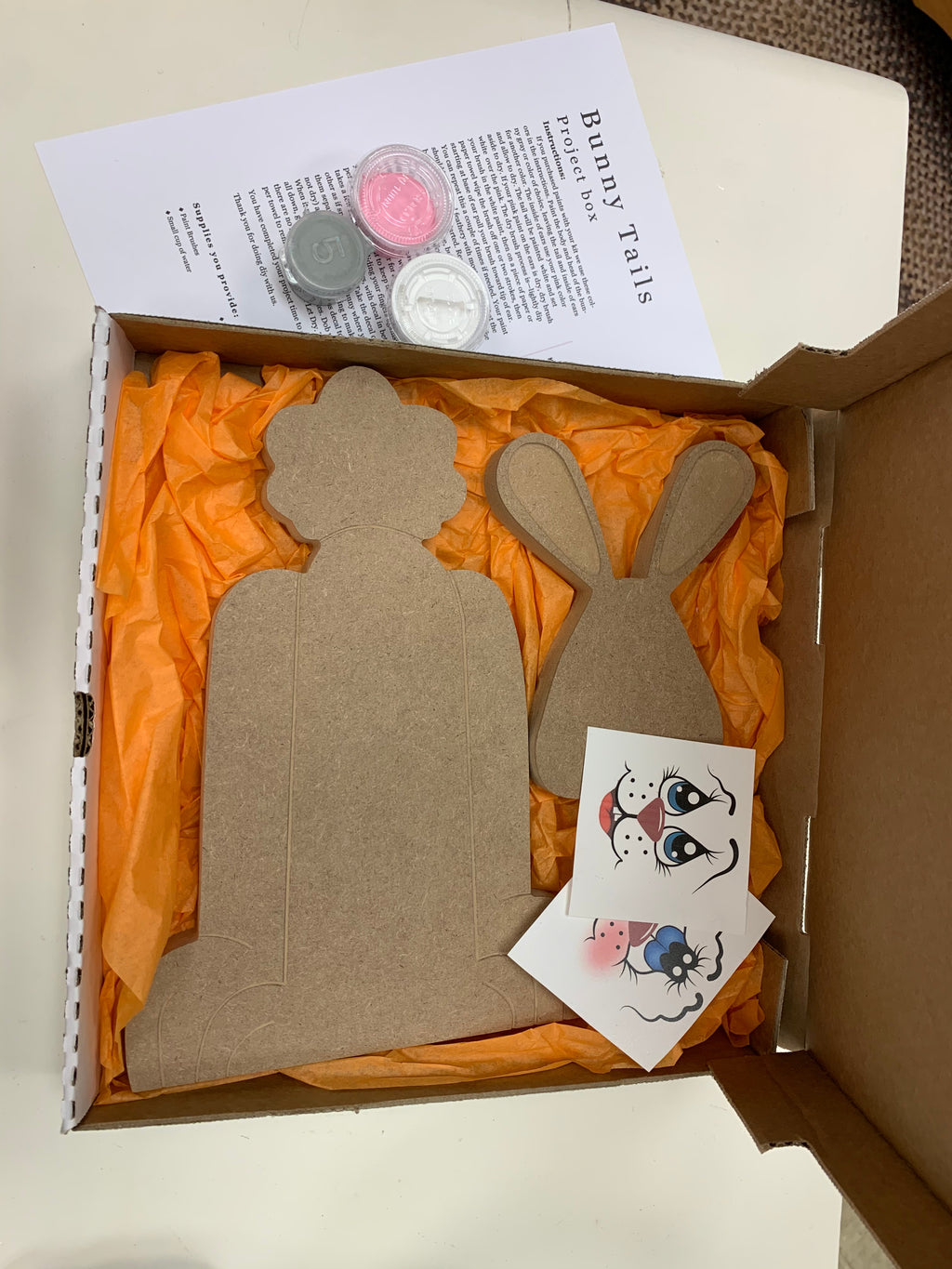 Bunny Tails Project Box Kit, 2pc. | 12"H