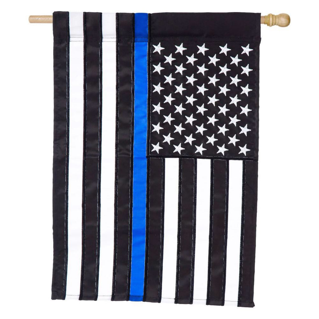 Thin Blue Line Applique House Flag