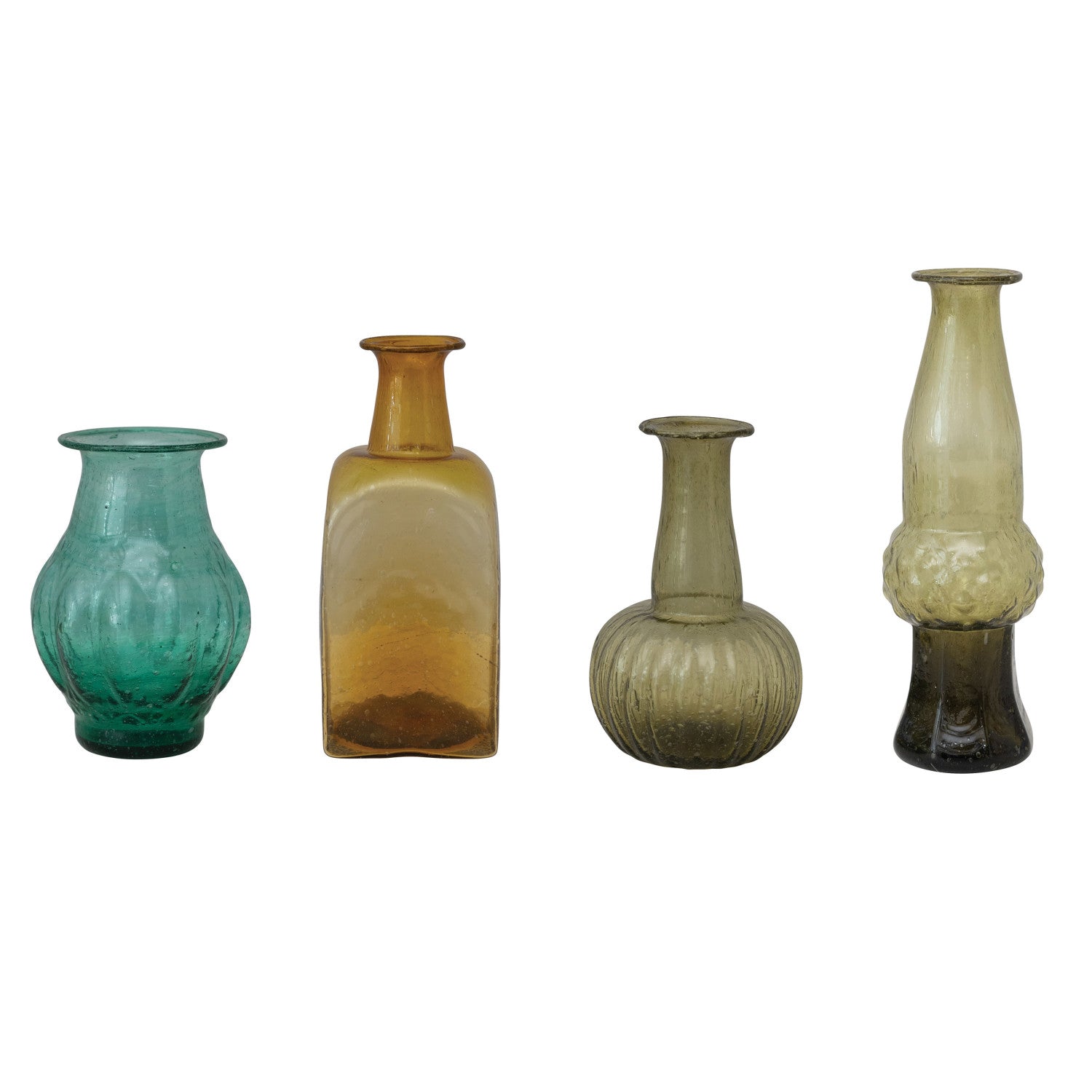 Hand-Blown Glass Vases, 4 Styles, (Each One Will Vary)