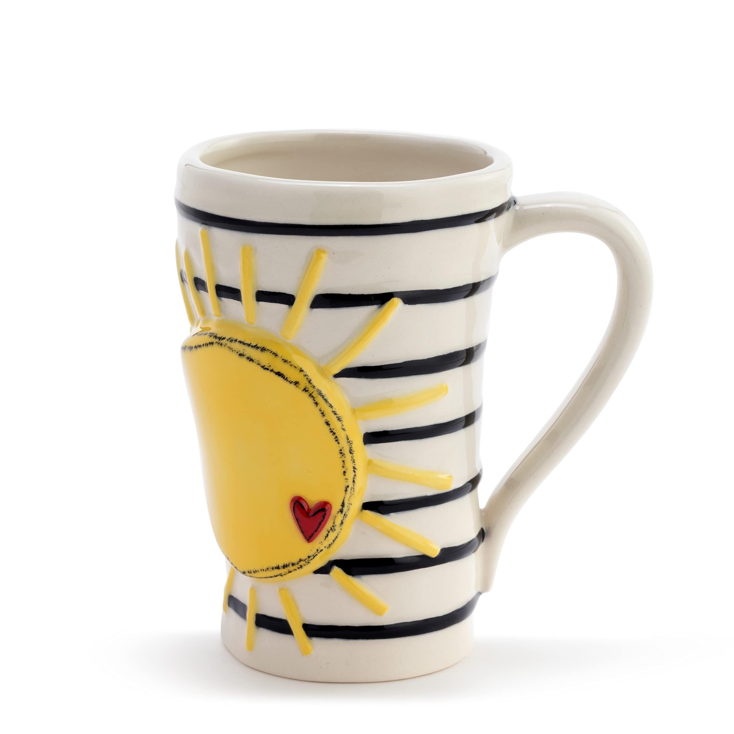 Sun and Stripes Sunshine Yellow Stoneware Coffee Mug 16 Oz