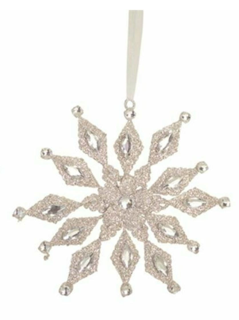 GEM SNOWFLAKE ORNAMENT, 3 Styles | 7" (sold separately)