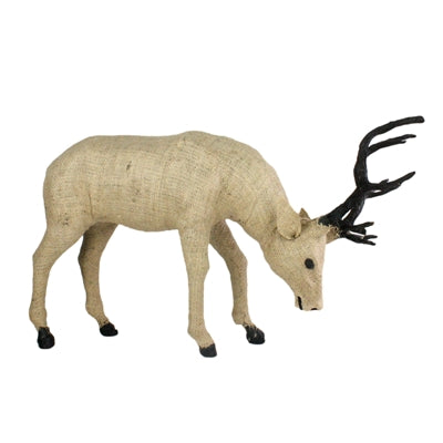 BURLAP STAG HEAD DOWN - SM - NATURAL