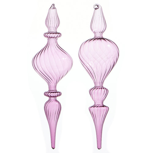 AMETHYST BLOWN GLASS FINIAL ORNAMENT 10.5"