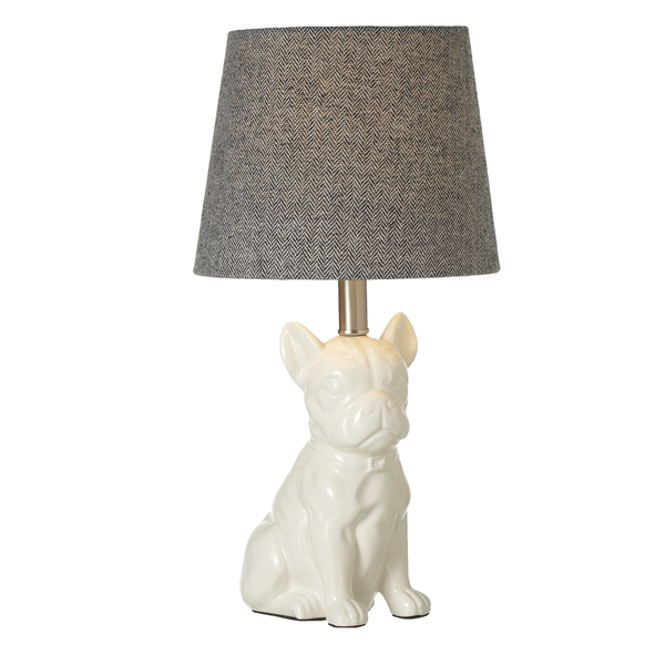 Pug Accent Lamp with Herringbone Shade 60W Max.