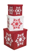 Stackable Snowflake Gift Box - 6", 8", 10"