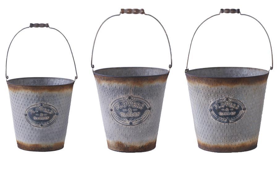 Metal Vintage Buckets w/Handles