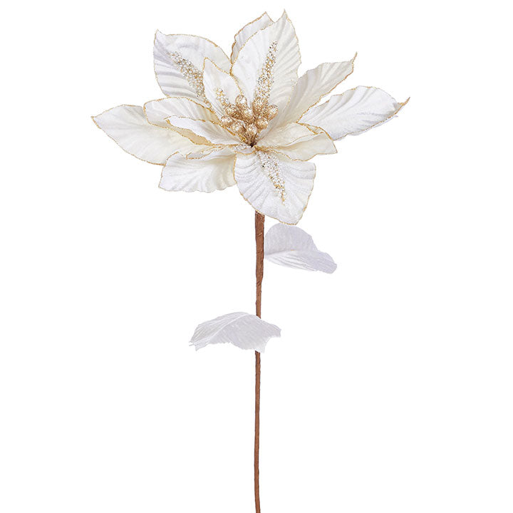 JEWELED POINSETTIA STEM 26"