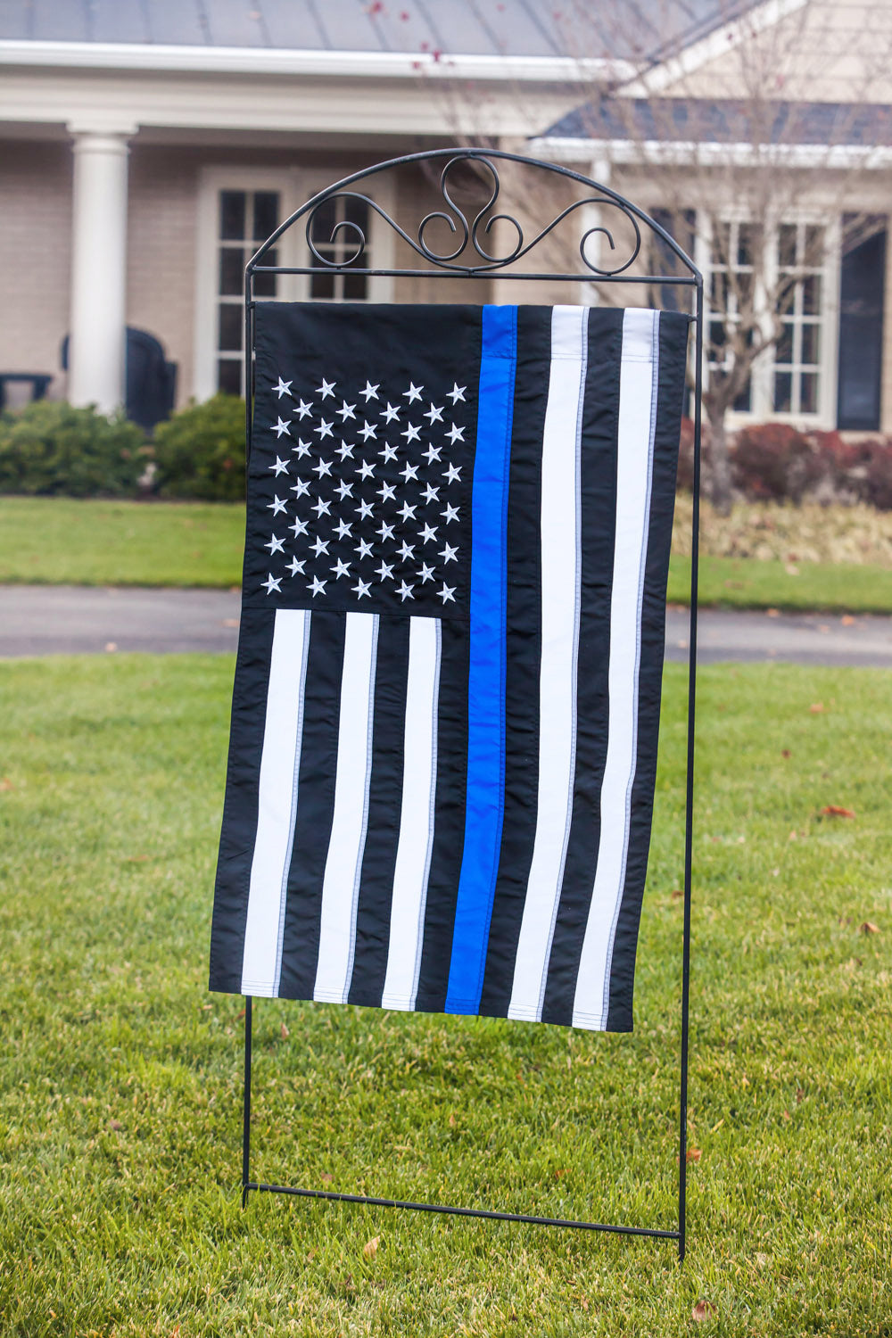 Thin Blue Line Applique House Flag