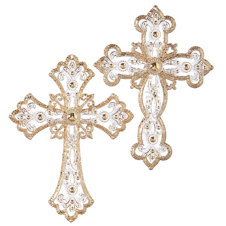 JEWELED CROSS ORNAMENT, 2 Styles | 5" (sold separately)