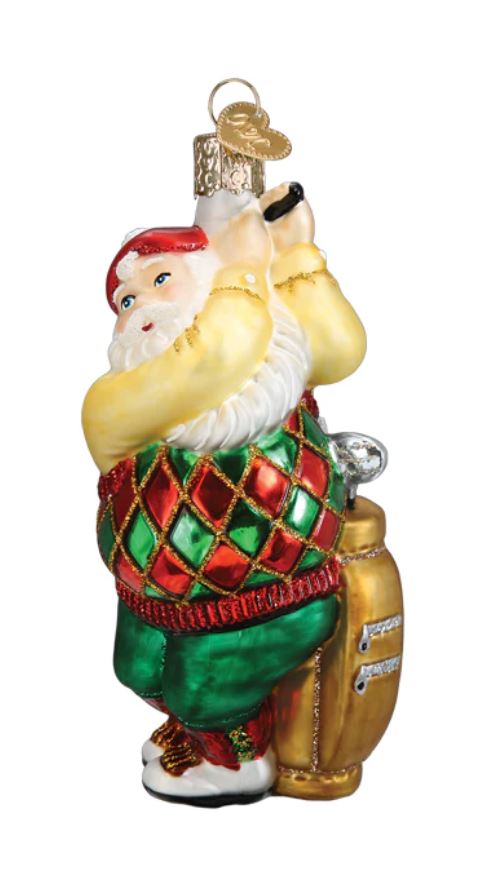 Golfing Santa Ornament