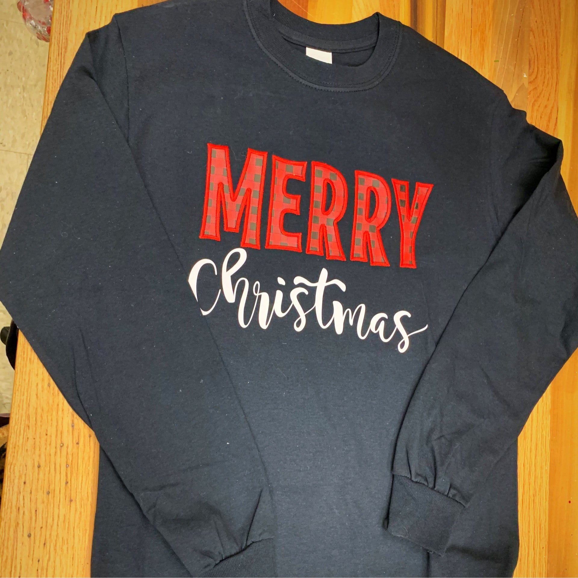 Adult Tee - Merry Christmas Black LS Tee | All Sizes