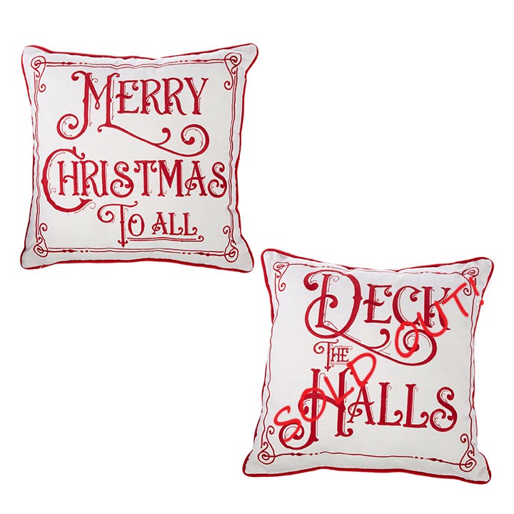 HOLIDAY MESSAGE PILLOW, 2 Styles | 18"