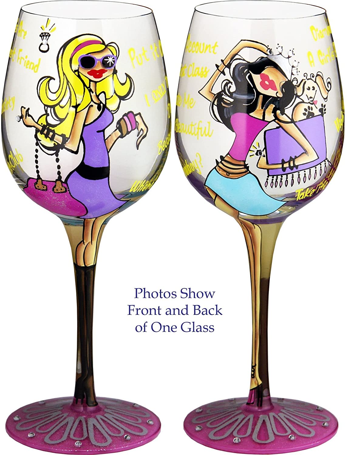 Sunny & 95 "La Dolce Vita" Wine Glass, 16oz. | 9"H