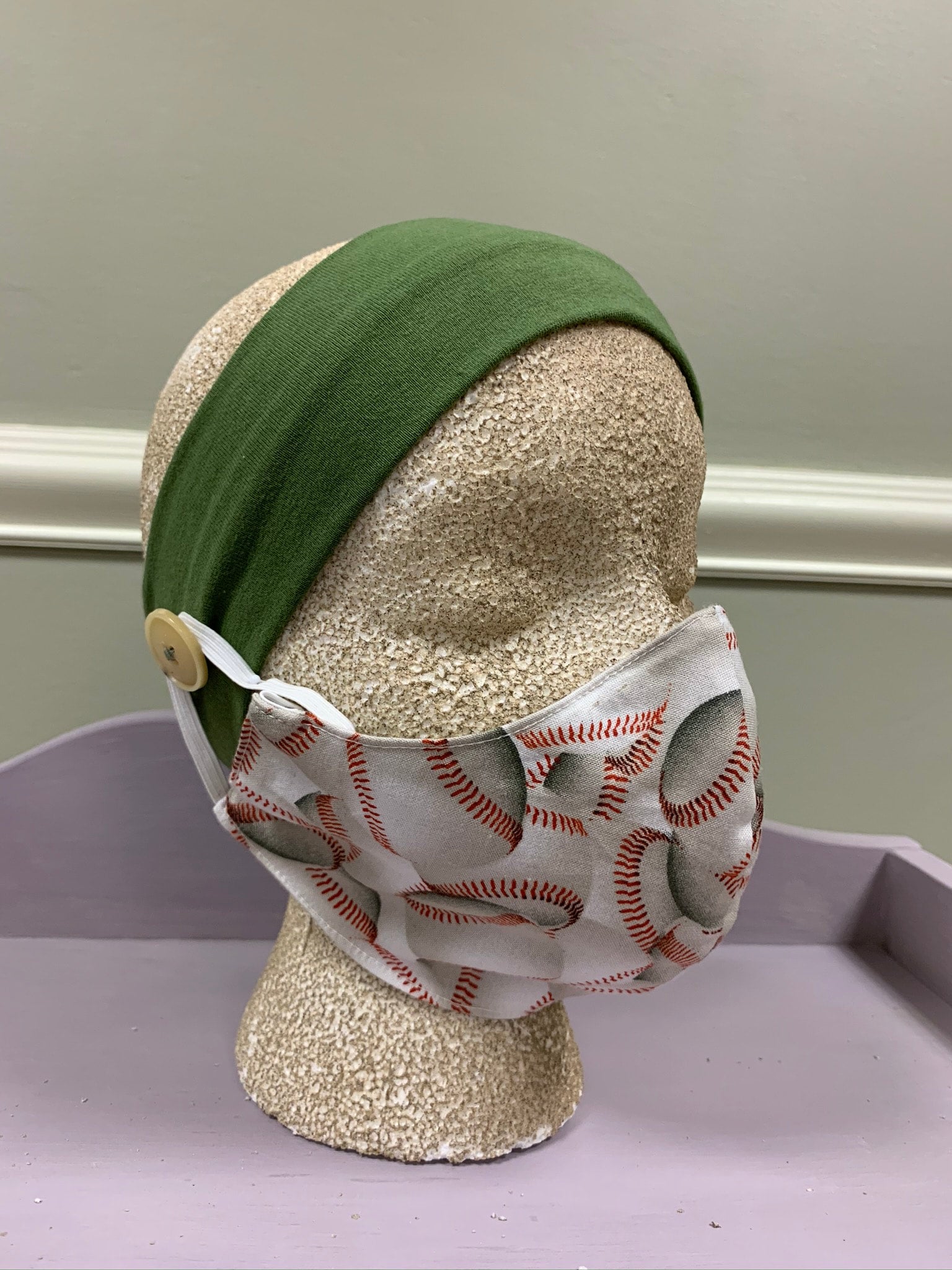 Green {Button Headband}