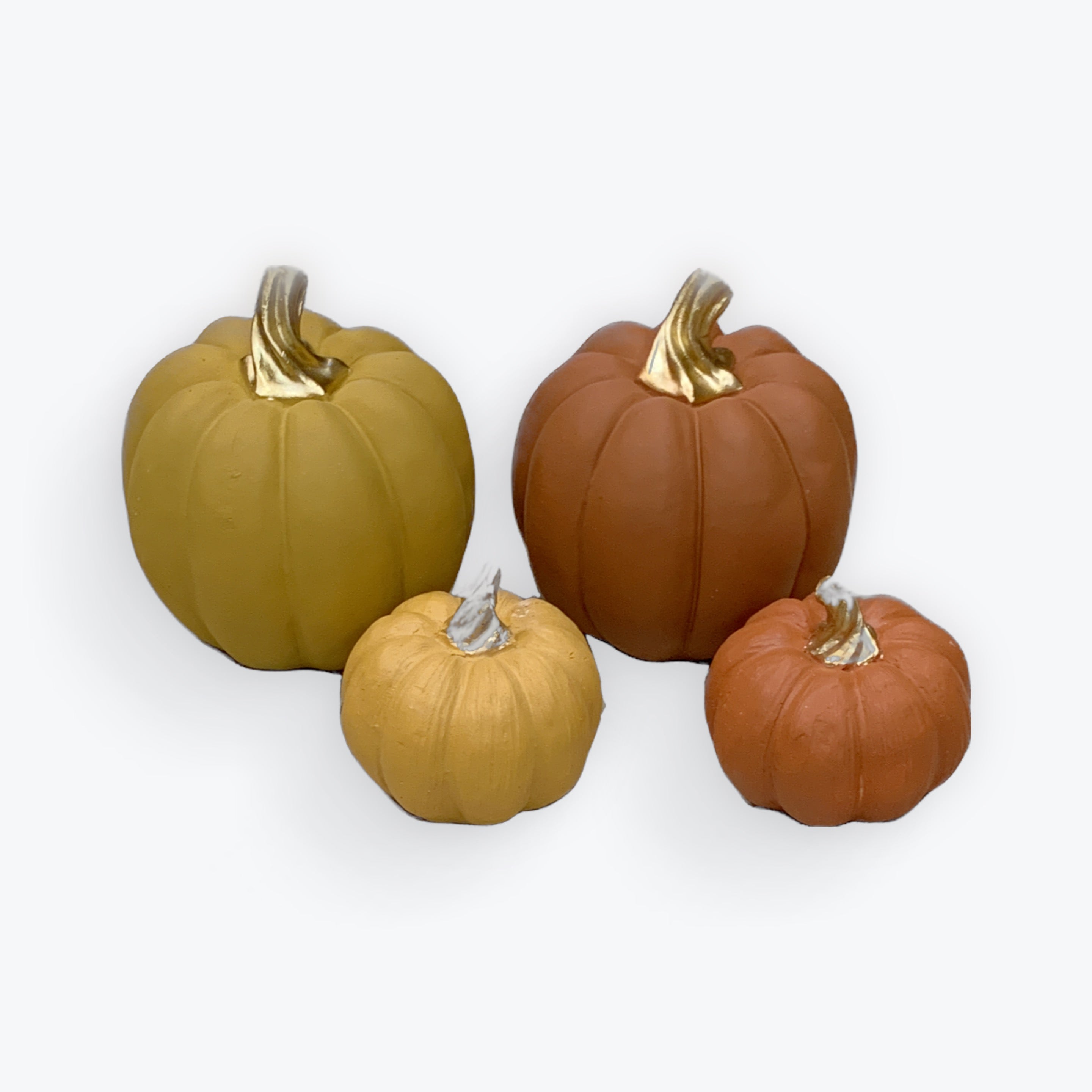 Resin Pumpkins with Gold Stem