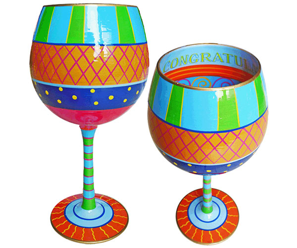 Sunny & 95 "Congratulations" Wine Glass, 16oz. | 9"H