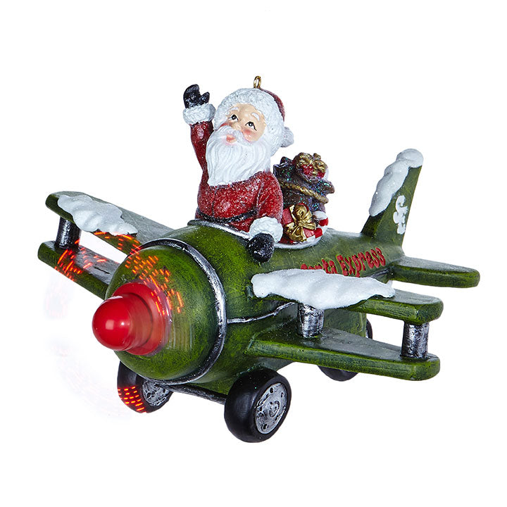 Santa in Plane Animated Musical, Merry Christmas Propeller | 9.5"