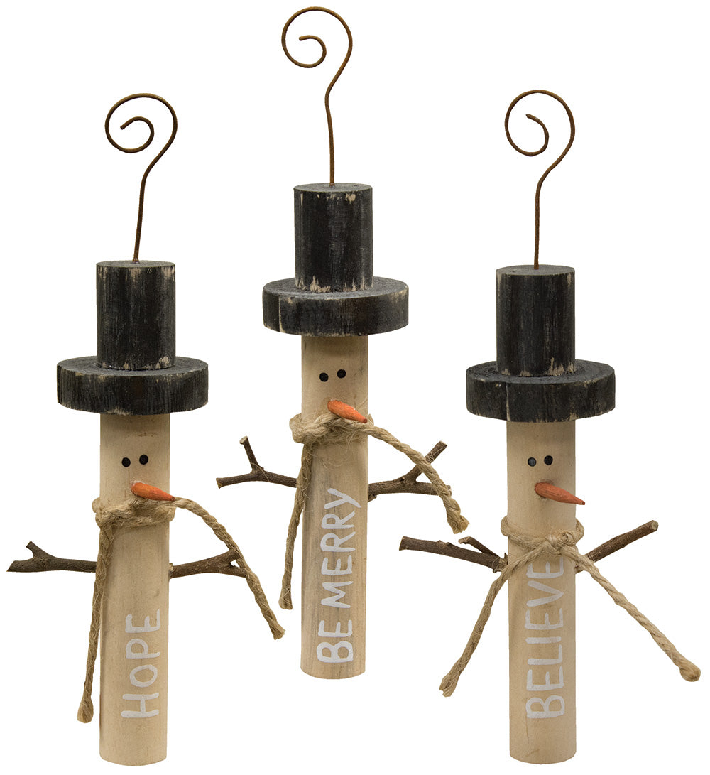 Be Merry Snowman Ornament, 3 Styles | 5.25" (sold separately)