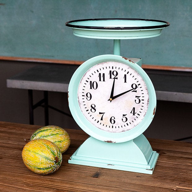 Vintage Enamel Produce Scale Clock