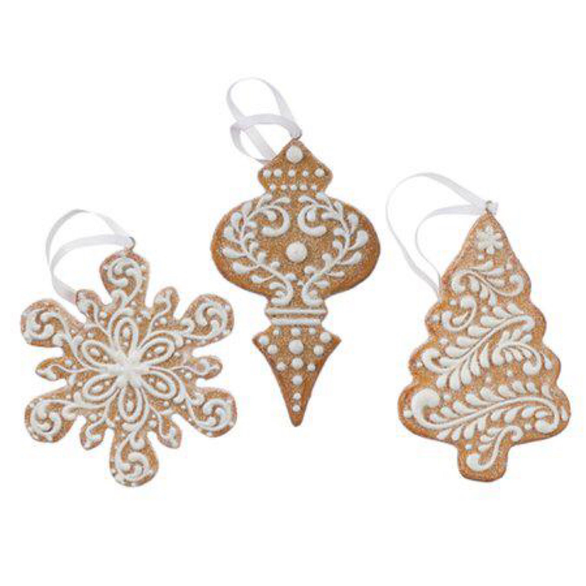 White Icing Gingerbread Ornament -4.5”