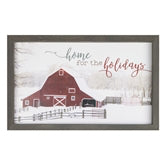 Framed "Home For The  Holidays" Barn Wall Art | 17.75"