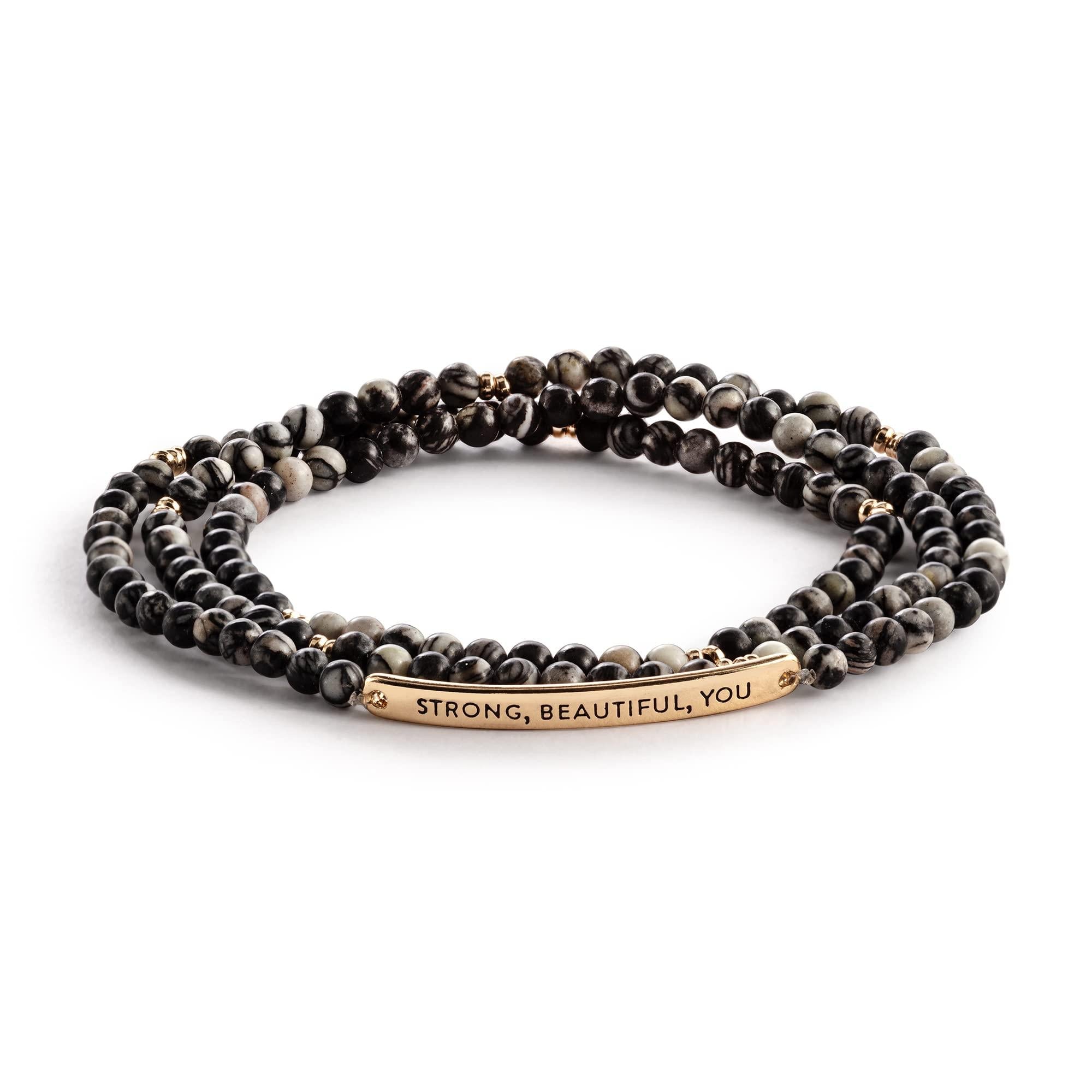 Strong Beautiful You Women Beaded Stretch Necklace/Wrap Bracelet