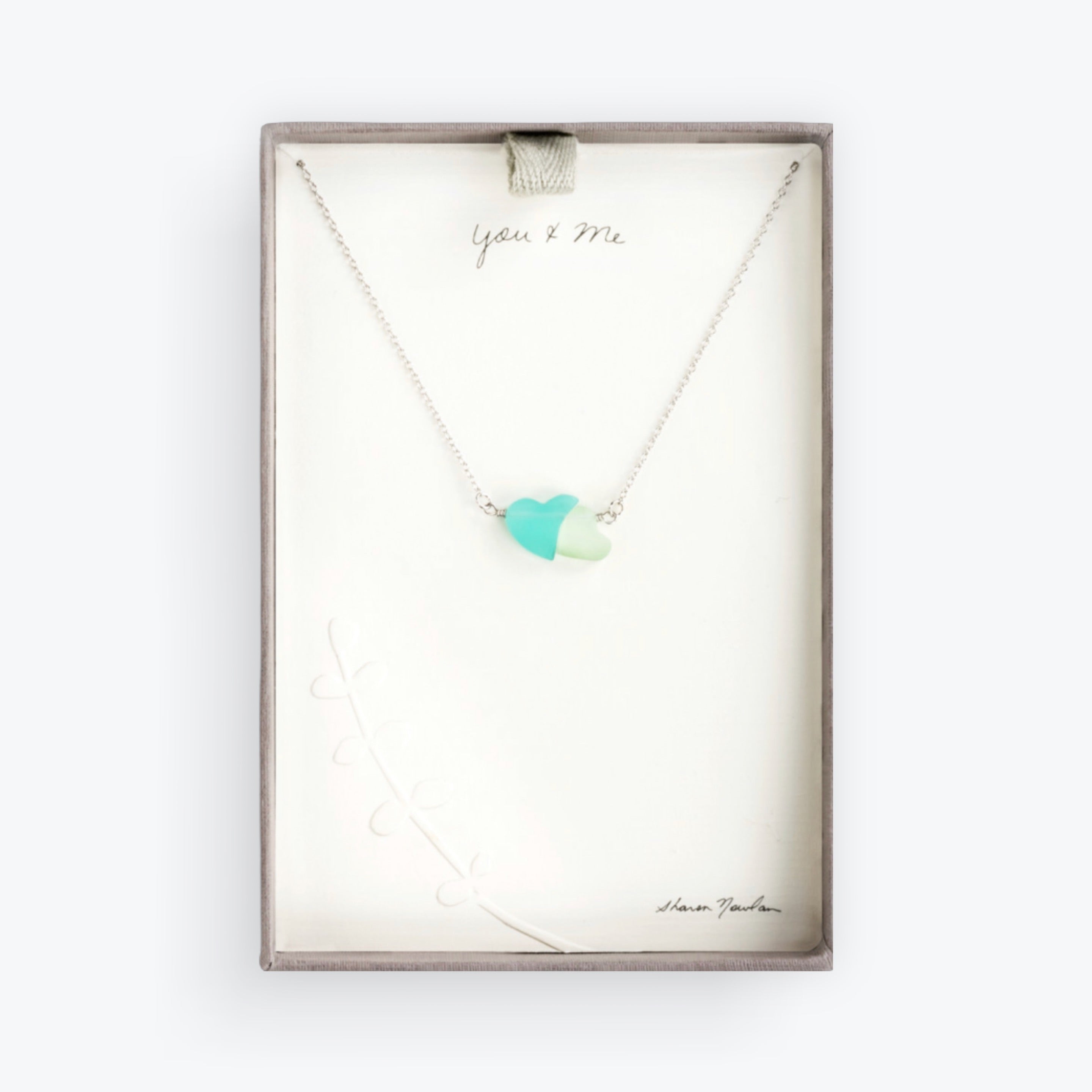 Sharon Nowlan Double Heart Seaglass Necklace