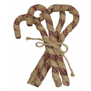 Fabric Candy Cane Bundle, 4pc. set | 6"H