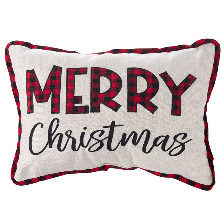 MERRY CHRISTMAS White & Red PILLOW | 16x20"